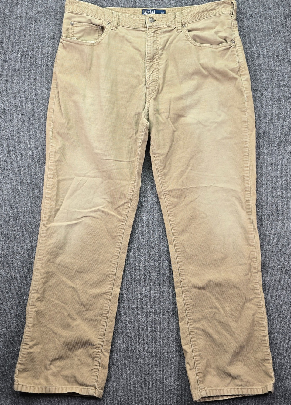 Polo Ralph Lauren Pants Mens 38x30 (36x30) Khaki Tan Corduroy Straight Leg